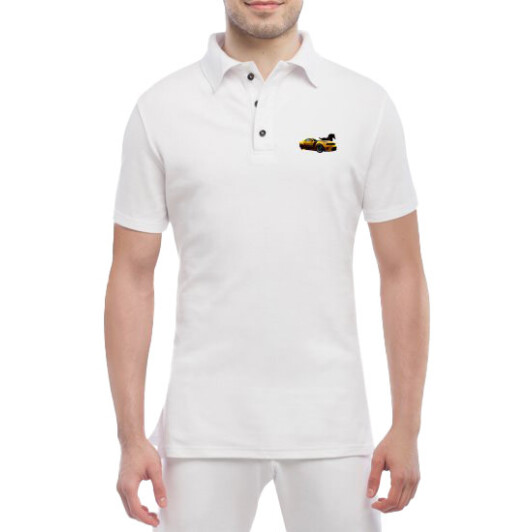 Футболка мужская Globuspioner поло Ford Mustang Yellow белый спереди M