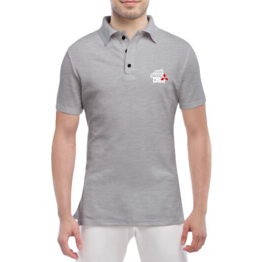 Футболка мужская Globuspioner поло Eat Sleep DSM серый спереди S