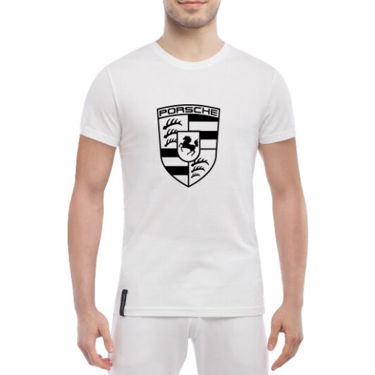 Футболка мужская Globuspioner классическая Porsche Stuttgart белый спереди M