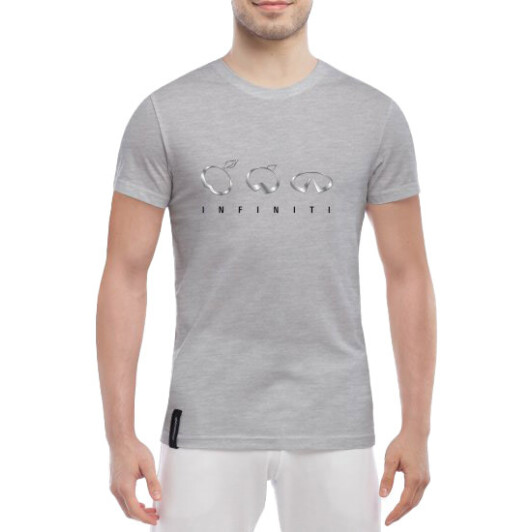 Футболка чоловіча Globuspioner класична Infiniti Transformation сіра принт спереду XXL