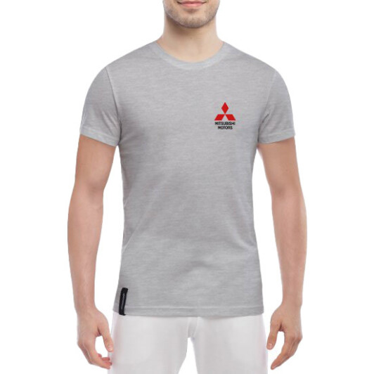 Футболка мужская Globuspioner классическая Mitsubishi Motors Mini Logo серый спереди M