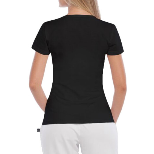 Футболка женская Globuspioner классическая Mitsubishi Logo Vertical черная принт спереди