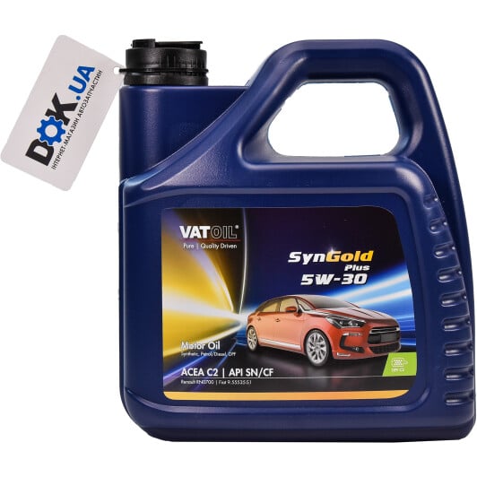 Моторное масло VatOil SynGold Plus 5W-30 4 л на Toyota Camry