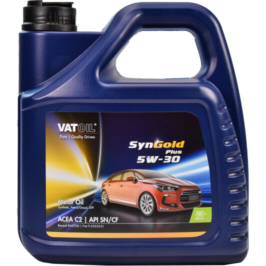 Моторное масло VatOil SynGold Plus 5W-30 для Fiat Ducato 4 л на Fiat Ducato