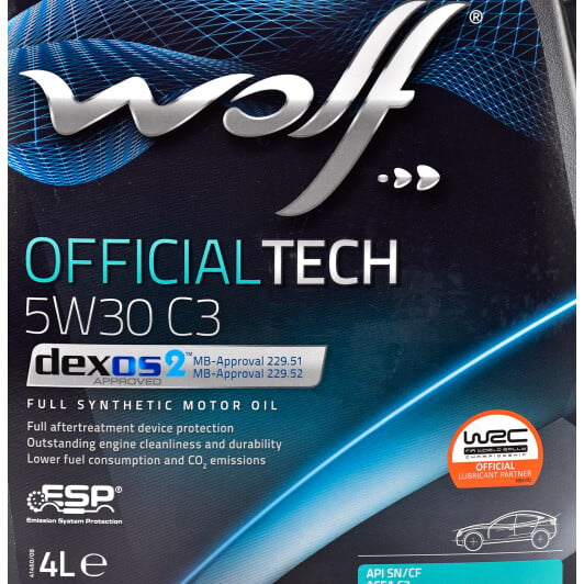 Моторное масло Wolf Officialtech C3 5W-30 4 л на Kia Retona