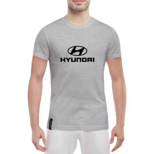 Футболка мужская Globuspioner классическая Hyundai Big Logo серый спереди