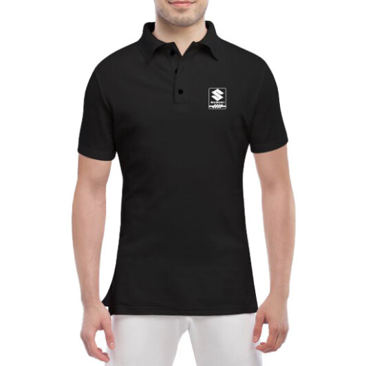 Футболка мужская Globuspioner поло Suzuki Logo Vector черный спереди S