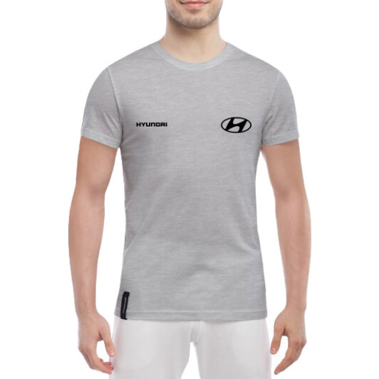 Футболка мужская Globuspioner классическая Hyundai Logo Wide серый спереди