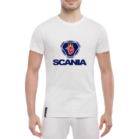 Футболка мужская Globuspioner классическая Scania Big Logo белый спереди S