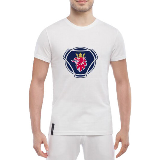 Футболка мужская Globuspioner классическая Scania Big Logo v2 белый спереди S