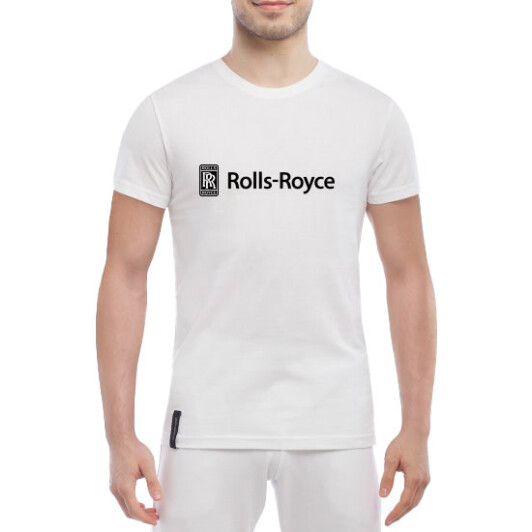 Футболка мужская Globuspioner классическая Rolls-Royce Logo белый спереди M