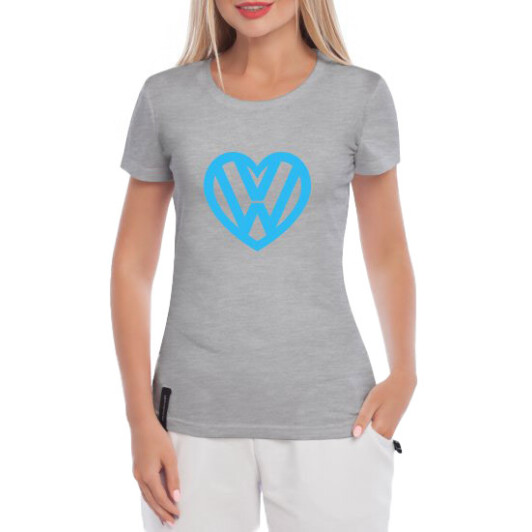 Футболка женская Globuspioner классическая Volkswagen Love серая принт спереди S