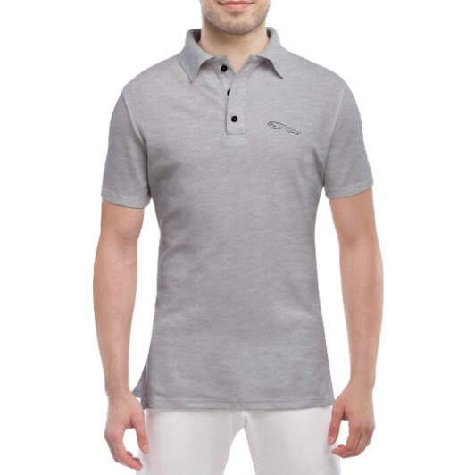 Футболка мужская Globuspioner поло Jaguar Mini Logo серый спереди L