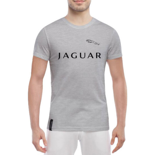 Футболка мужская Globuspioner классическая Jaguar Big Logo серый спереди M
