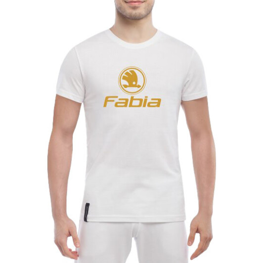 Футболка мужская Globuspioner классическая Skoda Fabia Logo белый спереди XS