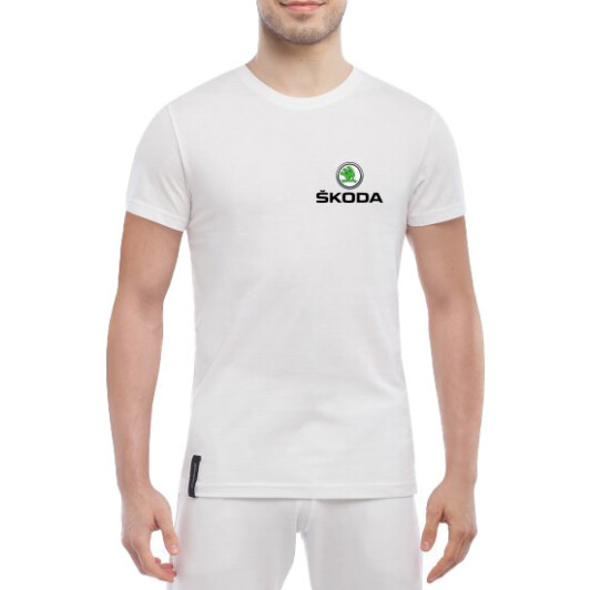 Футболка мужская Globuspioner классическая Skoda Mini Logo белый спереди M
