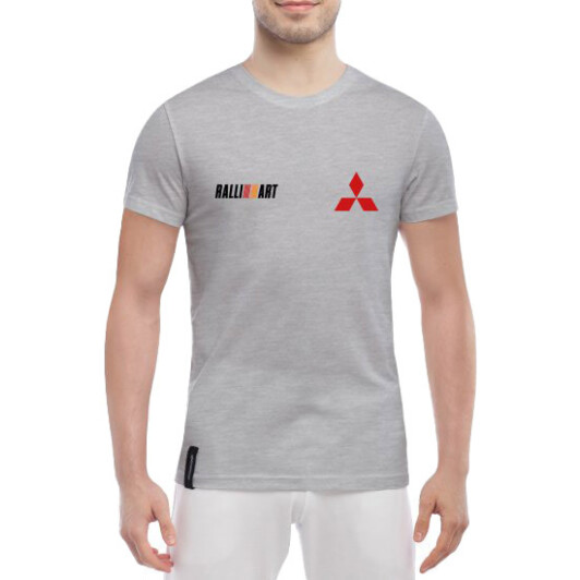 Футболка мужская Globuspioner классическая Ralli Art Mitsubishi серый спереди M