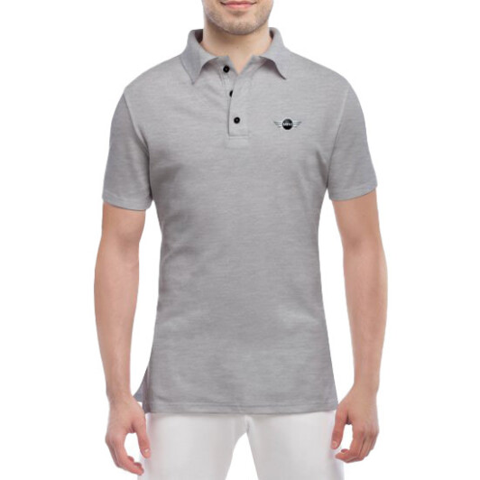 Футболка мужская Globuspioner поло Mini Cooper Mini Sign серый спереди L