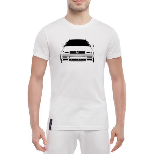 Футболка мужская Globuspioner классическая Volkswagen Jetta A3 белый спереди S