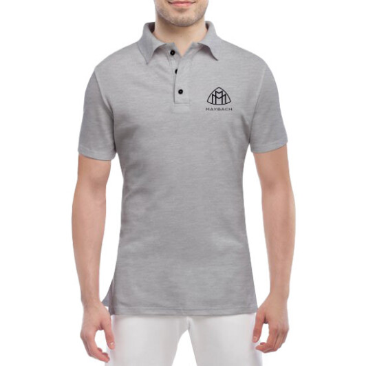 Футболка мужская Globuspioner поло Maybach Big Logo серый спереди XL