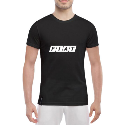 Футболка мужская Globuspioner классическая Fiat Big Logo Squares черный спереди 3XL