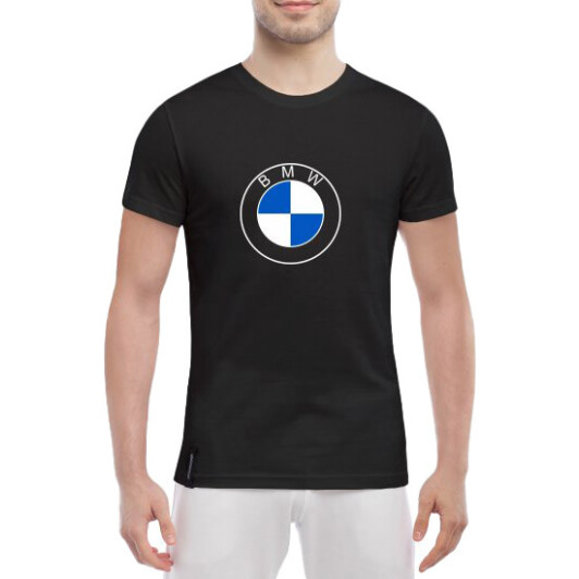 Футболка чоловіча Globuspioner класична BMW Big Logo Classic чорна принт спереду