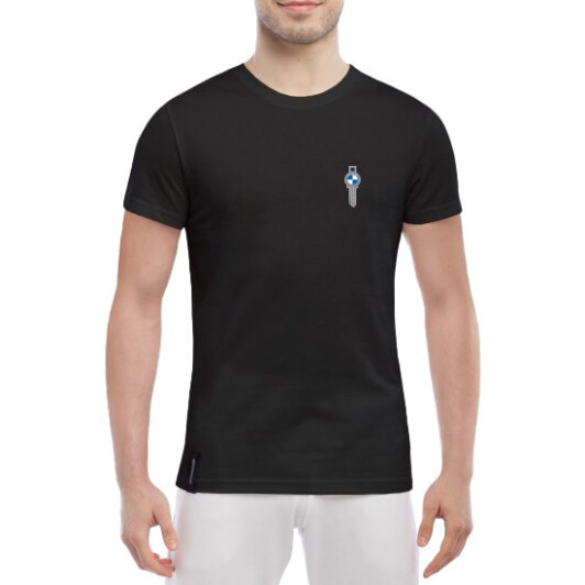 Футболка мужская Globuspioner классическая BMW Mini Logo Key черный спереди 3XL