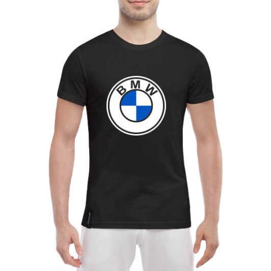 Футболка мужская Globuspioner классическая BMW Big Logo Classic v2 черный спереди 3XL