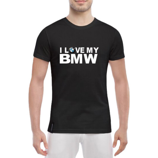 Футболка мужская Globuspioner классическая I love My BMW v2 черный спереди XL