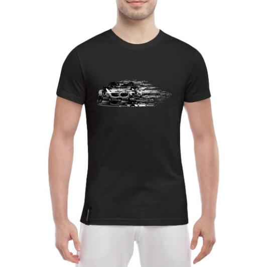 Футболка мужская Globuspioner классическая BMW E92 M3 Glitch черный спереди XXL