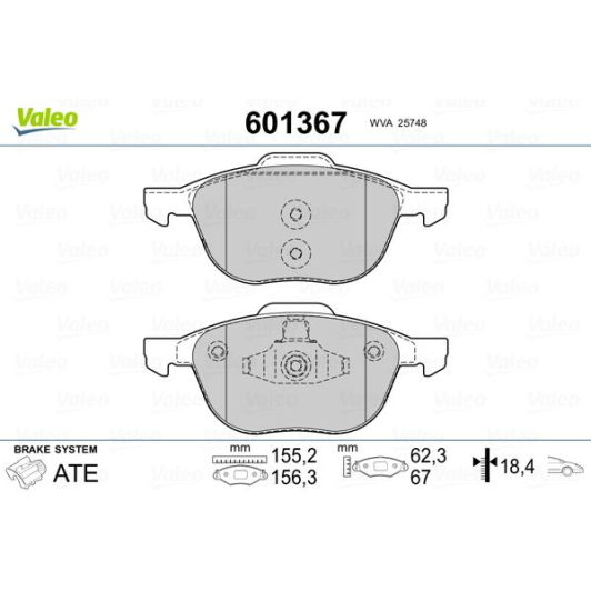 Гальмівні колодки Valeo 601367