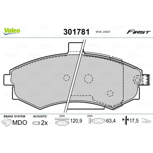 301781 Valeo Тормозные колодки