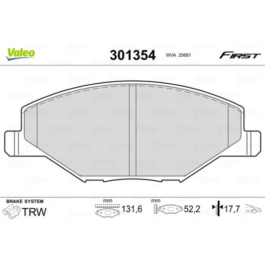 Тормозные колодки Valeo 301354