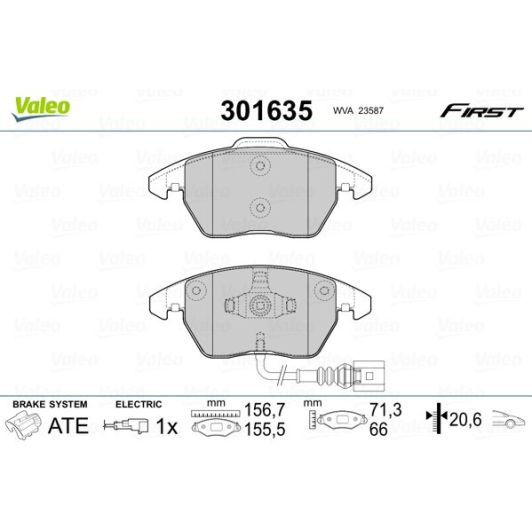 301635 Valeo Тормозные колодки