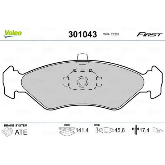 Гальмівні колодки Valeo 301043