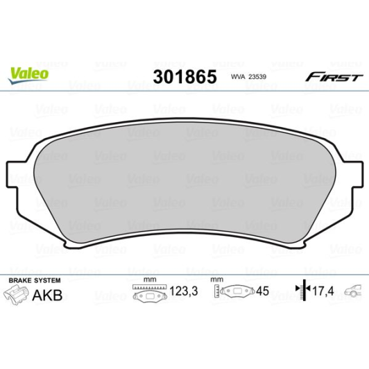 301865 Valeo Тормозные колодки
