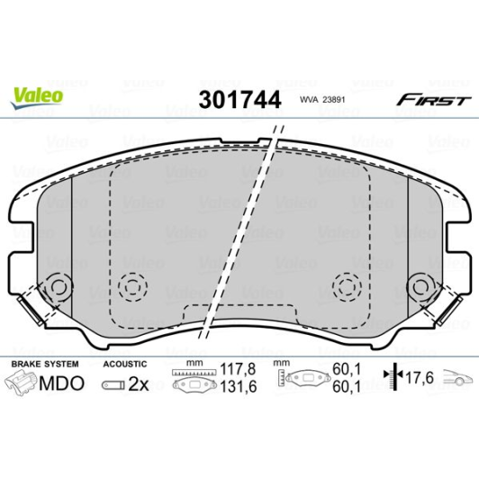 Тормозные колодки Valeo 301744
