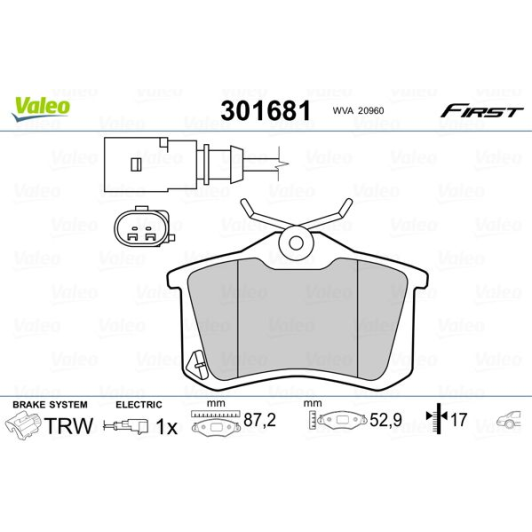 Гальмівні колодки Valeo 301681