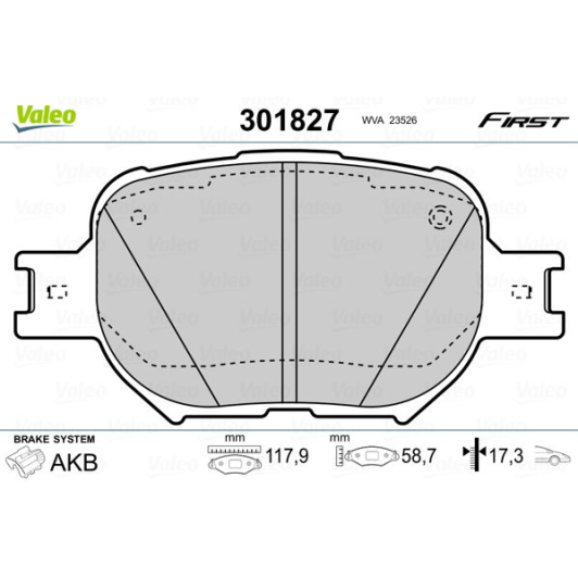 Тормозные колодки Valeo 301827