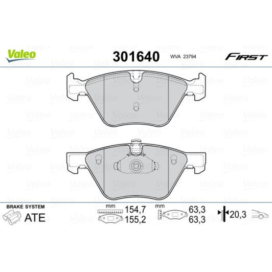 Тормозные колодки Valeo 301640