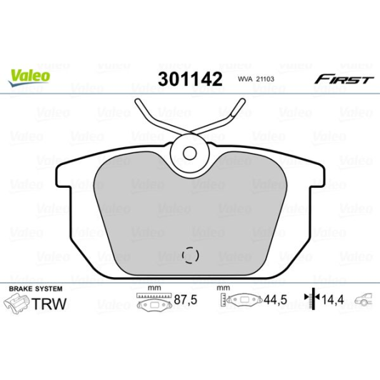 Тормозные колодки Valeo 301142