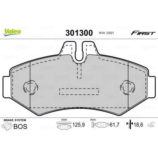 301300 Valeo Тормозные колодки