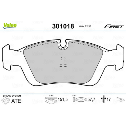 301018 Valeo Тормозные колодки