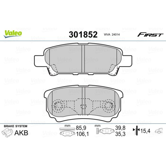 Гальмівні колодки Valeo 301852