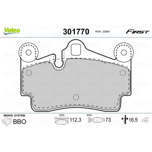 301770 Valeo Тормозные колодки