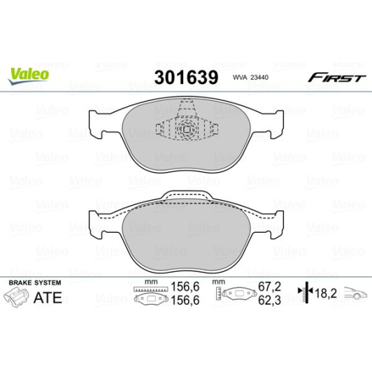 Гальмівні колодки Valeo 301639