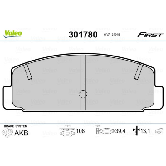 Гальмівні колодки Valeo 301780