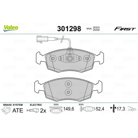 301298 Valeo Тормозные колодки
