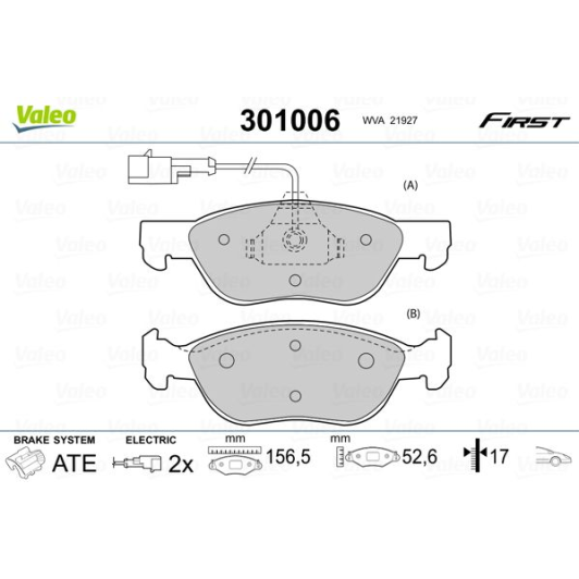 Гальмівні колодки Valeo 301006