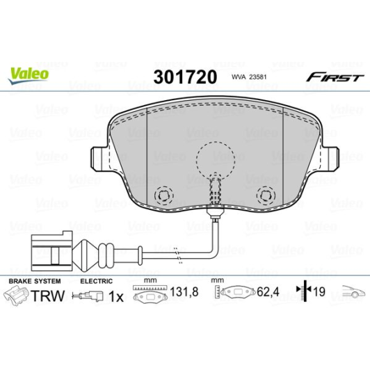 Тормозные колодки Valeo 301720